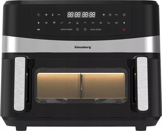 Изображение Klausberg FRYTOWNICA BEZTUSZCZOWA DWUKOMOROWA 9L 1750W KLAUSBERG AIR FRYER KB-7717