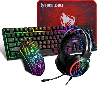 Attēls no Klawiatura ExtraLink EXTRALINK GAMING SET TF400 4IN1 LED KEYBOARD+MOUSE