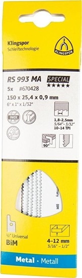 Изображение Klingspor KLINGSPOR BRZESZCZOT DO PIY SZABLASTEJ 150x25,4x0,9mm RS 993 MA /5szt.