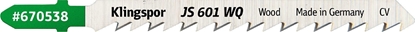 Attēls no Klingspor KLINGSPOR BRZESZCZOT DO WYRZYNARKI 100x8x1,45mm JS 601 WQ /5szt.