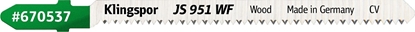 Attēls no Klingspor KLINGSPOR BRZESZCZOT DO WYRZYNARKI 100x8x1,45mm JS 951 WF /5szt.