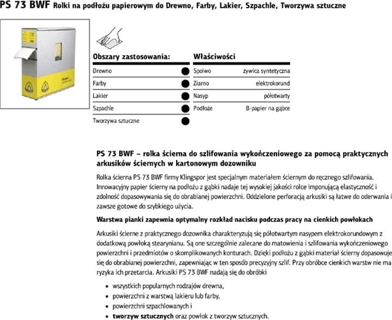 Picture of Klingspor ROLKA GBKA CIERNA PS73W SOFT 115MM GRANULACJA 320 321758 [jm.MB] - PA5 320*115G