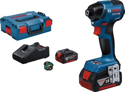 Изображение Klucz udarowy Bosch Bosch cordless impact wrench GDR 18V-220 Professional, 18Volt (blue/black, 2x Li-Ion battery 5.0Ah, Bluetooth, in L-BOXX)