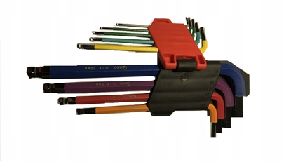 Attēls no Klucze imbusowe kolorowe 1,5-10mm 9el. CrV (6/48)