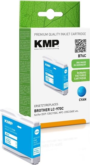 Picture of KMP Printtechnik AG KMP Patrone Brother LC-970C 300 S. cyan remanufactured