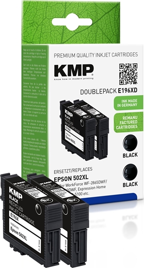Picture of KMP Printtechnik AG KMP Patrone Epson Pro WF-2865DWF ers. 502XL T02W14 2 x black remanufactured