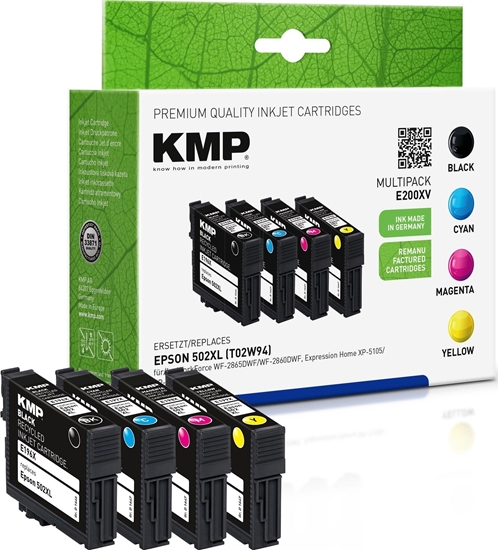 Picture of KMP Printtechnik AG KMP Patrone Epson Pro WF-2865DWF ers. 502XL T02W64 bk,c,m,y remanufactured