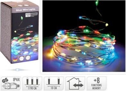 Picture of KMTP Lampki witeczne na srebrnym druciku 120 LED kolorowe programator lampki dekoracyjne