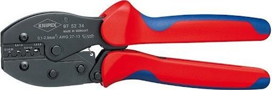 Picture of Knipex Knipex PreciForce crimping pliers 97 52 34 SB (red/blue, stripping, crimping 0.1 - 2.5mm)