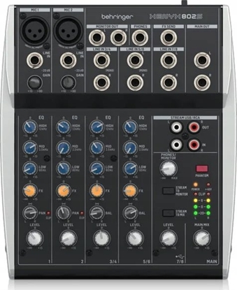 Attēls no Kolumna Behringer Behringer 502S - 5-kanaowy kompaktowy mikser analogowy z interfejsem USB zaprojektowany specjalnie do obsugi podcastów, streamowania oraz nagrywania w domu