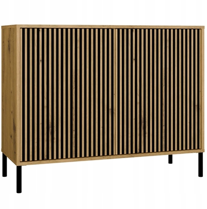 Attēls no Komoda KAMARO 2D SLIM DB ARTISAN Lamele Front Ryflowany