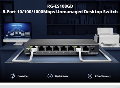 Picture of Komutators Ruijie Reyee RG-ES108GD 8-port GbE Unmanaged