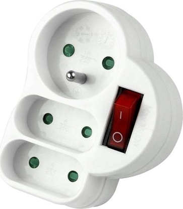 Picture of Konnoc DX-FZBK-01/01-2 rozboka 1xkul.+2xplochá zásuvka s vypínaem