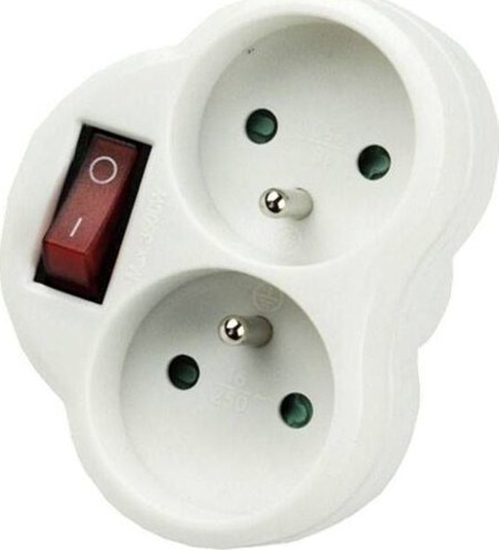 Picture of Konnoc DX-R2S rozboka dvojzásuvka s vypínaem