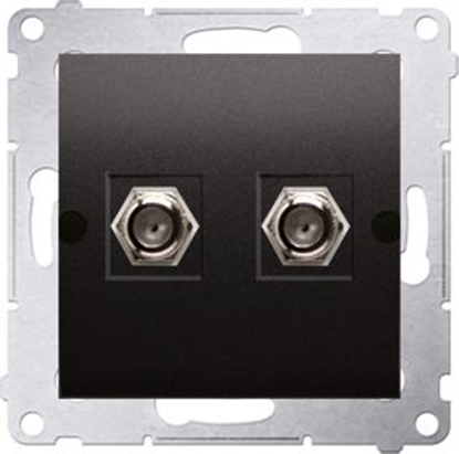 Attēls no Kontakt-Simon Gniazdo antenowe Simon 54 podwójne typu F antracyt (DASF2.01/48)