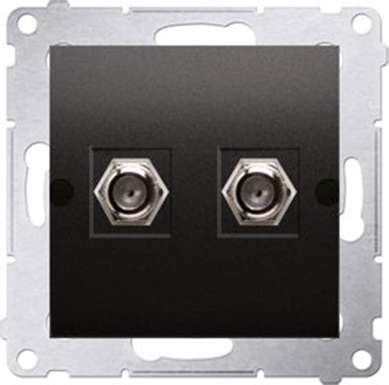 Picture of Kontakt-Simon Gniazdo antenowe Simon 54 podwójne typu F antracyt (DASF2.01/48)