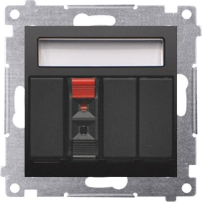 Attēls no Kontakt-Simon Gniazdo gonikowe Kontakt Simon 54 DGL31.01/49 pojedyncze z polem opisowym modu przekrój przewodów dla wejcia i wyjcia 2,5mm2 czarne