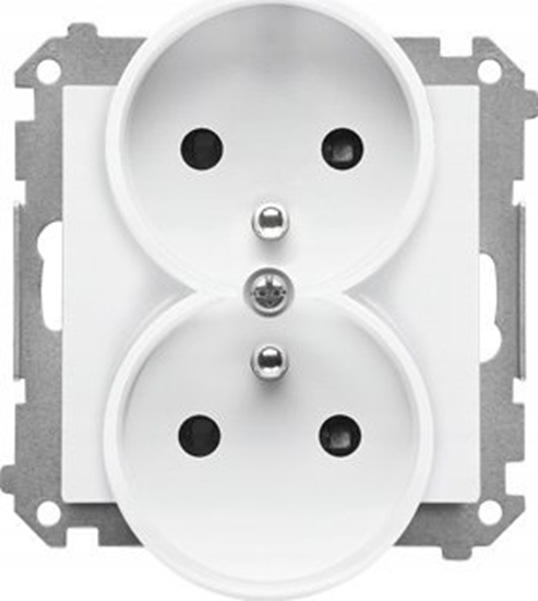 Picture of Kontakt-Simon Gniazdo wtyczkowe Kontakt-Simon 55 TGZ2MCZ.01/111 podwójne z uziemieniem z przesonami modu 16 A, 250V~, szybkozcza biay mat