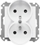 Picture of Kontakt-Simon Gniazdo wtyczkowe Kontakt-Simon 55 TGZ2MCZ.01/111 podwójne z uziemieniem z przesonami modu 16 A, 250V~, szybkozcza biay mat