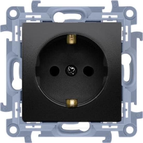 Picture of Kontakt-Simon Gniazdo wtyczkowe Kontakt-Simon Simon 10 CGSZ1.01/49 Schuko pojedyncze modu 16A, 250V~, zaciski rubowe czarny mat