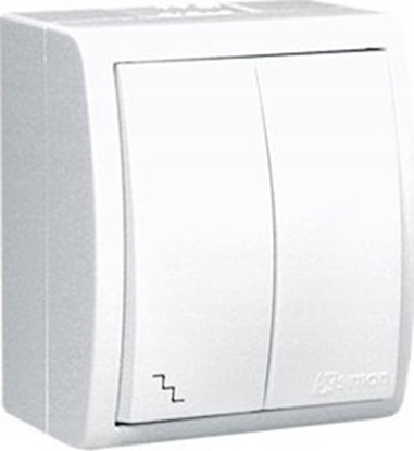 Attēls no Kontakt-Simon cznik schodowy Kontakt-Simon Aquarius AQW6/2L/X/11 podwójny bryzgoszczelny IP54 z podwietleniem bez piktogramu 10AX 250V~ zaciski rubowe biay