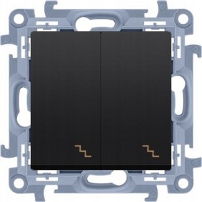 Attēls no Kontakt-Simon cznik schodowy Kontakt-Simon Simon 10 CW6/2.01/49 podwójny modu 10AX, 250V~, zaciski rubowe czarny mat