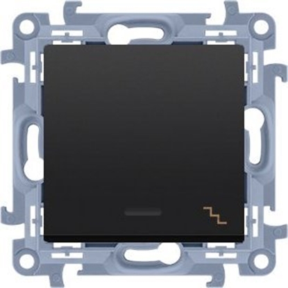 Attēls no Kontakt-Simon cznik schodowy z podwietleniem LED (modu) 10AX, 250V~, zaciski rubowe, czarny mat, SIMON10