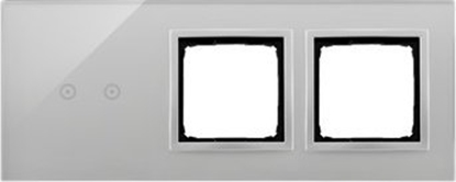 Изображение Kontakt-Simon Panel dotykowy Kontakt-Simon 54 Touch DSTR3200/71 trzy moduy dwa pola dotykowe poziome otwór na osprzt otwór na osprzt srebrna mga