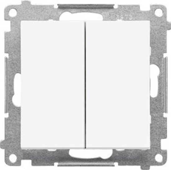 Picture of Kontakt-Simon Przycisk podwójny Kontakt-Simon 55 TP2.01/111 zwierny bez piktogramu modu 10 AX, 250V~, szybkozcza biay mat