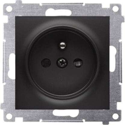 Picture of Kontakt-Simon Simon 54 Gniazdo wtyczkowe z uziemieniem i przesonami (modu) 16A 250V szybkozcza czarny mat DGZ1CZ.01/49