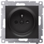 Picture of Kontakt-Simon Simon 54 Gniazdo wtyczkowe z uziemieniem i przesonami (modu) 16A 250V szybkozcza czarny mat DGZ1CZ.01/49
