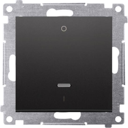 Attēls no Kontakt-Simon Simon 54 cznik dwubiegunowy z podwietleniem LED (modu) 10AX 250V szybkozcza czarny mat DW2L.01/49