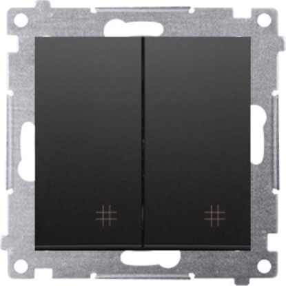 Attēls no Kontakt-Simon Simon 54 cznik krzyowy podwójny (modu) 10AX 250V szybkozcza czarny mat DW7/2.01/49