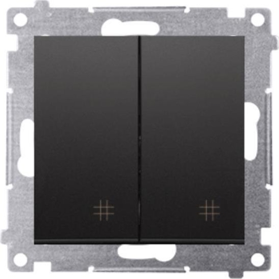 Picture of Kontakt-Simon Simon 54 cznik krzyowy podwójny (modu) 10AX 250V szybkozcza czarny mat DW7/2.01/49