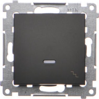 Attēls no Kontakt-Simon Simon 54 cznik schodowy z podwietleniem LED (modu) 16AX 250V zaciski rubowe czarny mat DW6AL.01/49