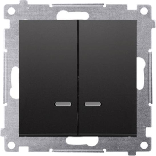 Picture of Kontakt-Simon Simon 54 cznik wiecznikowy z podw LED i do wersji IP44 (modu) 10AX 250V szybkozcza czarny mat z wkadk DU1W DW5BL.01/49