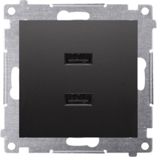 Picture of Kontakt-Simon Simon 54 adowarka 2 x USB (modu) 2.1 A 5V DC 230V czarny mat DC2USB.01/49