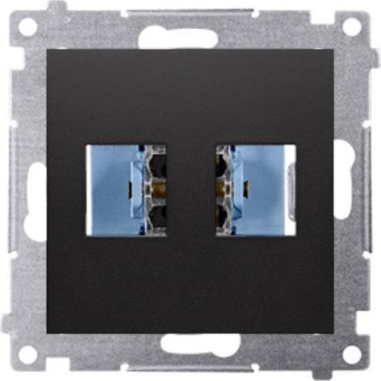 Picture of Kontakt-Simon Simon 54 Pokrywa gniazd teleinf. na Keystone paska podwójna (modu) czarny mat DKP2.01/49