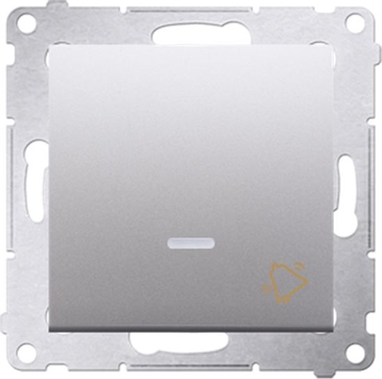 Изображение Kontakt-Simon Simon 54 Premium Przycisk dzwonek z podwietleniem LED (modu) 16AX, 250V~, zaciski rubowe srebrny mat DD1AL.01/43