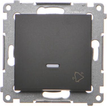 Attēls no Kontakt-Simon Simon 54 Przycisk dzwonek z podwietleniem LED (modu) 16AX 250V zaciski rubowe czarny mat DD1AL.01/49