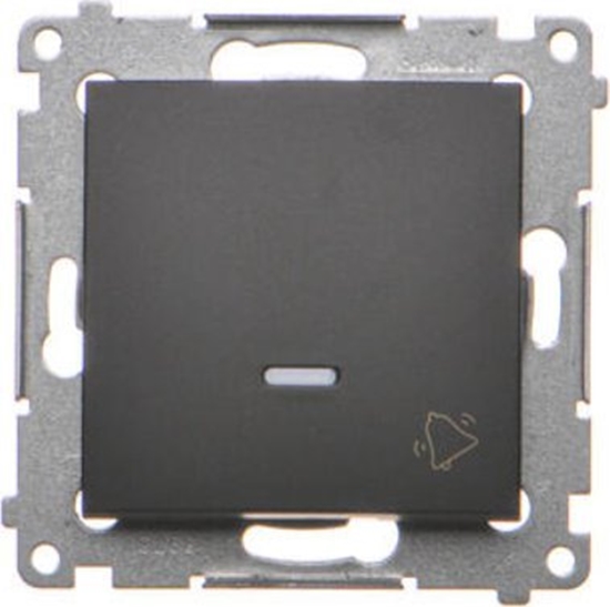 Picture of Kontakt-Simon Simon 54 Przycisk dzwonek z podwietleniem LED (modu) 16AX 250V zaciski rubowe czarny mat DD1AL.01/49