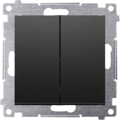 Picture of Kontakt-Simon Simon 54 Przycisk podwójny zwierny bez piktogramu (modu) 10AX 250V szybkozcza czarny mat DP2.01/49