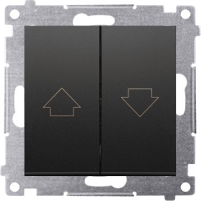Picture of Kontakt-Simon Simon 54 Przycisk roletowy (modu) 16AX 250V zaciski rubowe czarny mat DZP1A.01/49