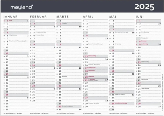 Изображение Kontorkalender Klassisk A5 2025