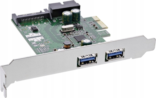 Picture of Kontroler InLine InLine® 2+2ports USB 3.0 host controller, PCIe, with SATA power and LP bracket