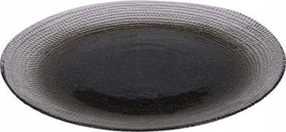 Picture of Koopman Talerz paski szklany czarny cieniowany dekoracyjny 21 cm