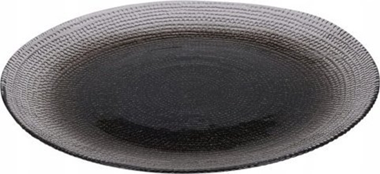 Picture of Koopman Talerz paski szklany czarny cieniowany dekoracyjny 21 cm