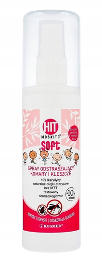 Изображение Kosmed KOSMED Hit Moskito Soft Spray odstraszajcy komary i kleszcze z ikarydyn (10%) bez DEET 80 ml