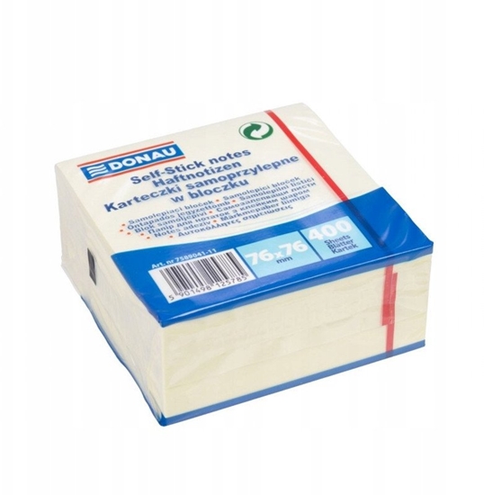 Picture of Kostka samoprzylepna DONAU, 76x76mm, 1x400 kart., pastel, jasnoóty