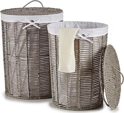 Picture of Kosz na pranie Kipit kosz na bielizn 44x44x56 cm szary trzcinowy 2 szt